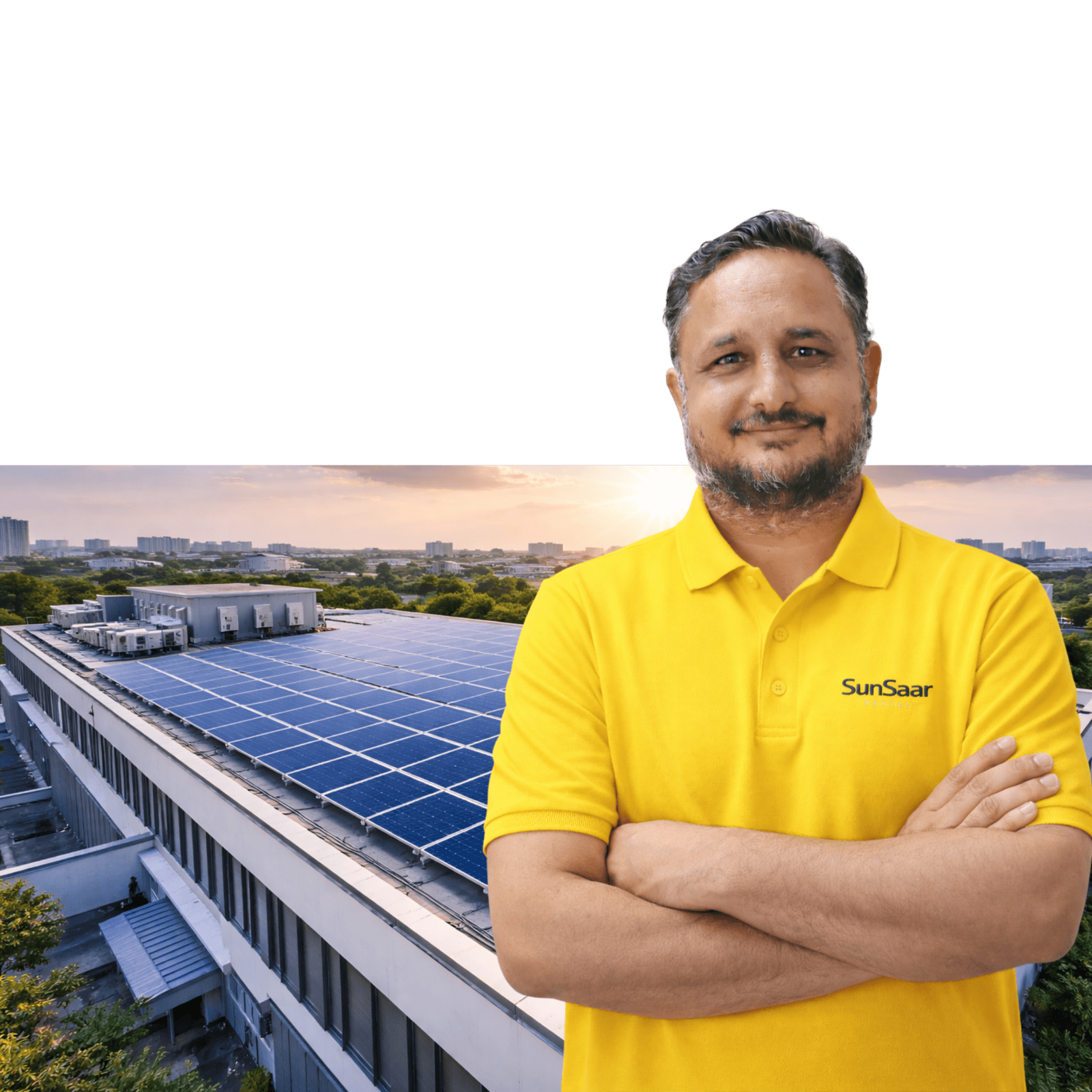 Commercial solar plant installation Gujarat factory